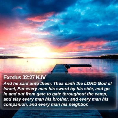 Exodus 32:27 KJV Bible Verse Image