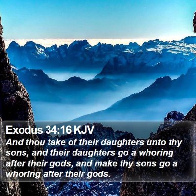 Exodus 34:16 KJV Bible Verse Image