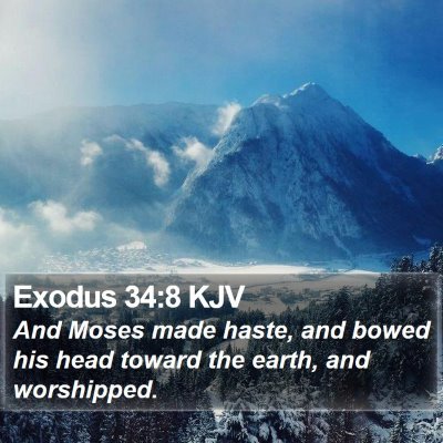 Exodus 34:8 KJV Bible Verse Image