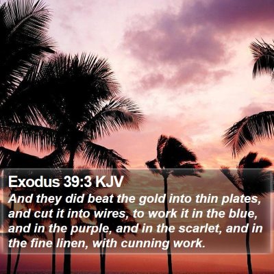 Exodus 39:3 KJV Bible Verse Image