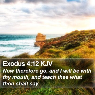 Exodus 4:12 KJV Bible Verse Image