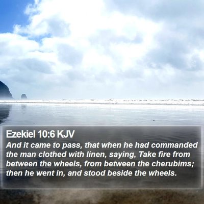 Ezekiel 10:6 KJV Bible Verse Image