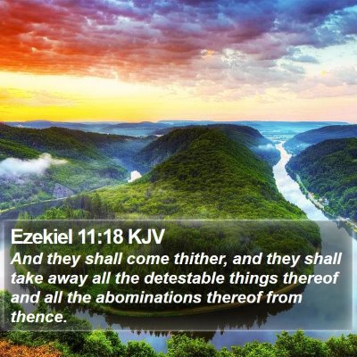 Ezekiel 11:18 KJV Bible Verse Image