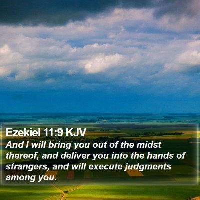Ezekiel 11:9 KJV Bible Verse Image