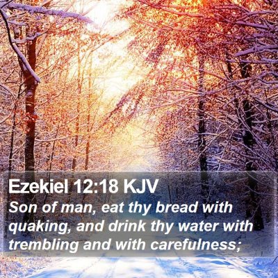 Ezekiel 12:18 KJV Bible Verse Image