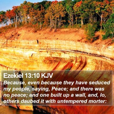Ezekiel 13:10 KJV Bible Verse Image