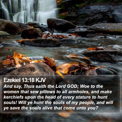 Ezekiel 13:18 KJV Bible Verse Image