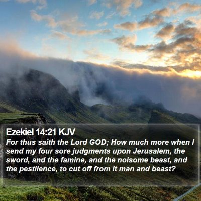 Ezekiel 14:21 KJV Bible Verse Image