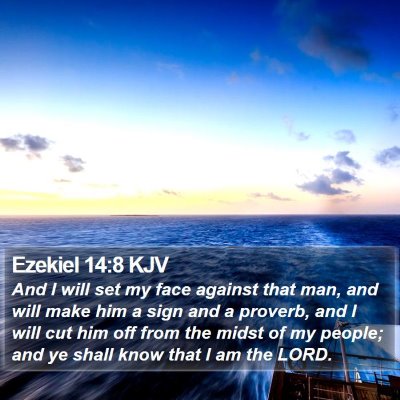 Ezekiel 14:8 KJV Bible Verse Image