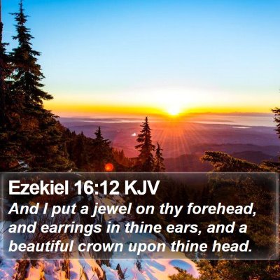 Ezekiel 16:12 KJV Bible Verse Image