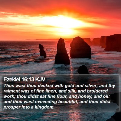 Ezekiel 16:13 KJV Bible Verse Image