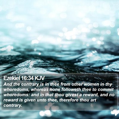 Ezekiel 16:34 KJV Bible Verse Image