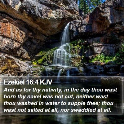 Ezekiel 16:4 KJV Bible Verse Image