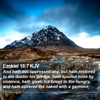 Ezekiel 18:7 KJV Bible Verse Image