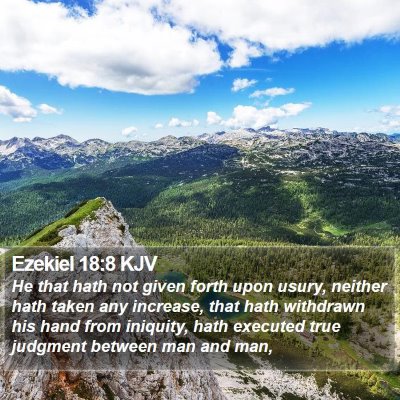 Ezekiel 18:8 KJV Bible Verse Image