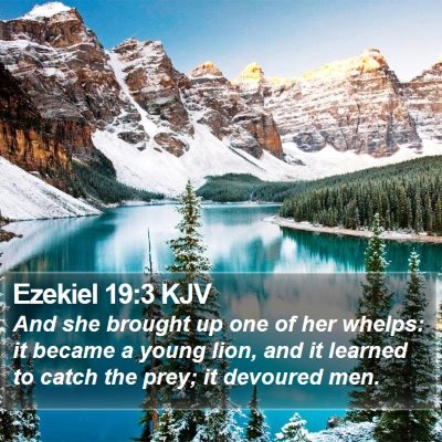 Ezekiel 19:3 KJV Bible Verse Image