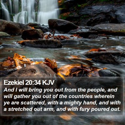 Ezekiel 20:34 KJV Bible Verse Image