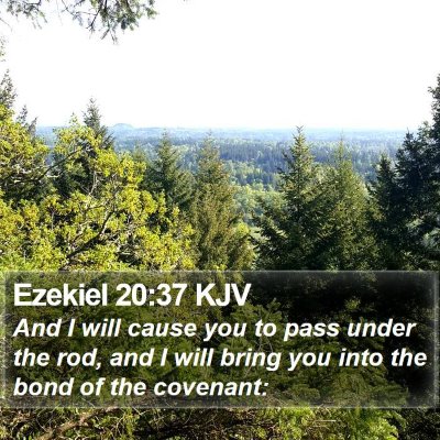 Ezekiel 20:37 KJV Bible Verse Image