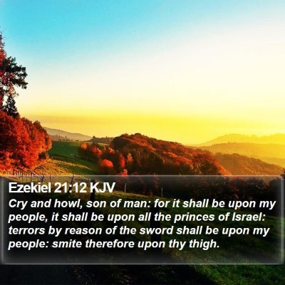 Ezekiel 21:12 KJV Bible Verse Image