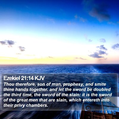 Ezekiel 21:14 KJV Bible Verse Image