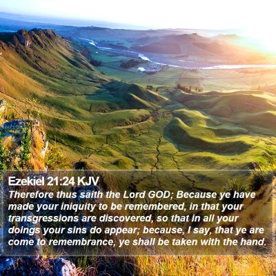 Ezekiel 21:24 KJV Bible Verse Image
