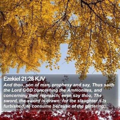 Ezekiel 21:28 KJV Bible Verse Image
