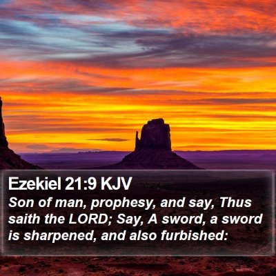 Ezekiel 21:9 KJV Bible Verse Image