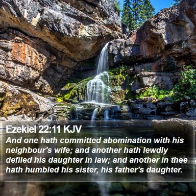 Ezekiel 22:11 KJV Bible Verse Image