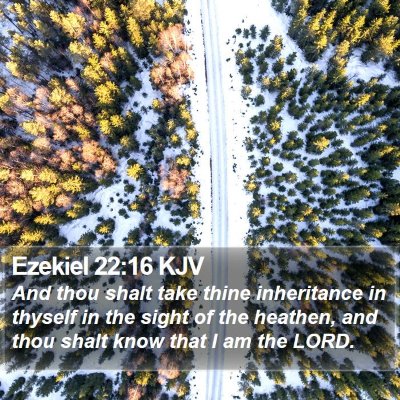 Ezekiel 22:16 KJV Bible Verse Image