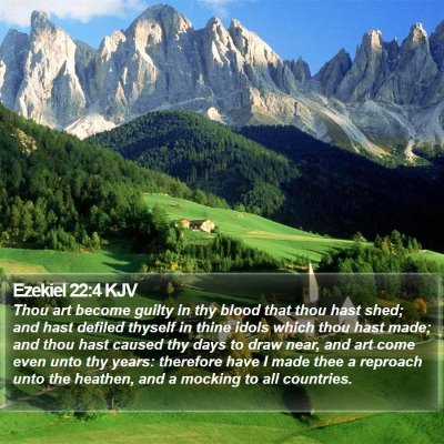 Ezekiel 22:4 KJV Bible Verse Image