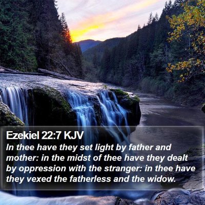 Ezekiel 22:7 KJV Bible Verse Image
