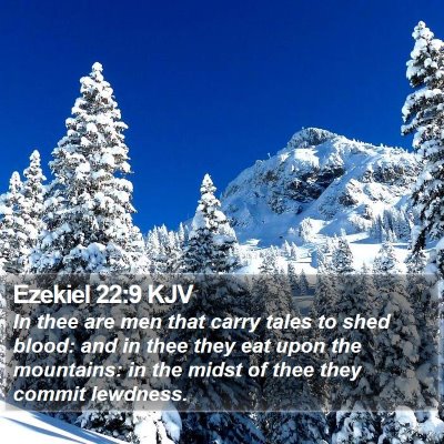 Ezekiel 22:9 KJV Bible Verse Image