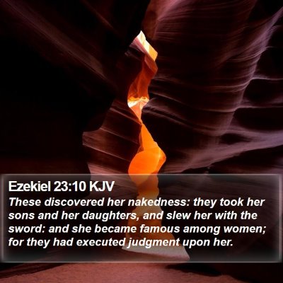 Ezekiel 23:10 KJV Bible Verse Image