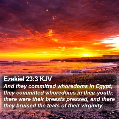 Ezekiel 23:3 KJV Bible Verse Image