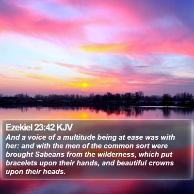 Ezekiel 23:42 KJV Bible Verse Image
