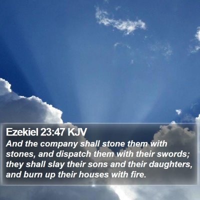 Ezekiel 23:47 KJV Bible Verse Image