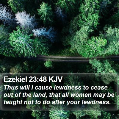 Ezekiel 23:48 KJV Bible Verse Image