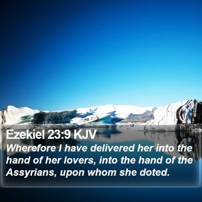 Ezekiel 23:9 KJV Bible Verse Image