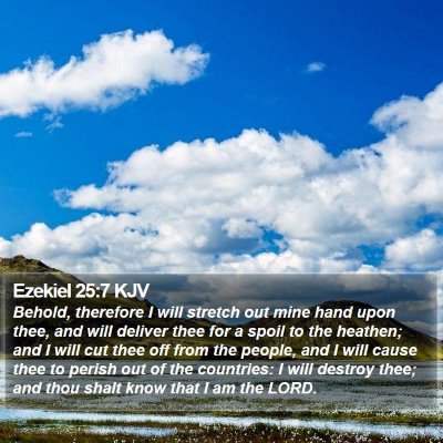 Ezekiel 25:7 KJV Bible Verse Image