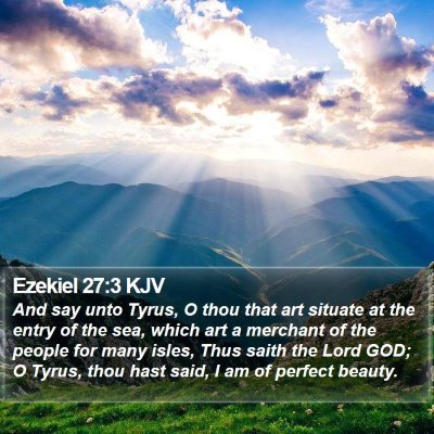 Ezekiel 27:3 KJV Bible Verse Image