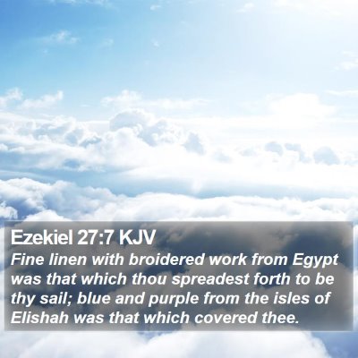 Ezekiel 27:7 KJV Bible Verse Image