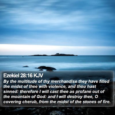 Ezekiel 28:16 KJV Bible Verse Image