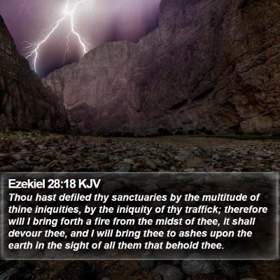 Ezekiel 28:18 KJV Bible Verse Image