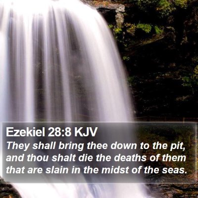 Ezekiel 28:8 KJV Bible Verse Image
