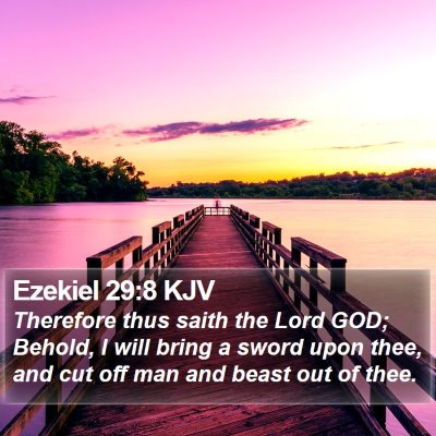 Ezekiel 29:8 KJV Bible Verse Image