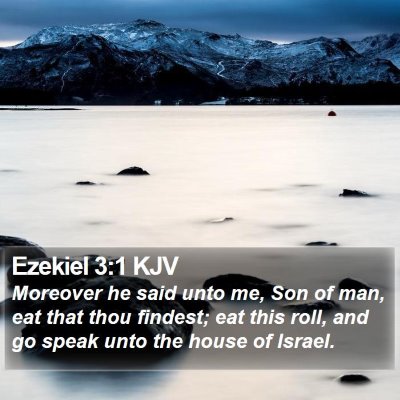 Ezekiel 3:1 KJV Bible Verse Image