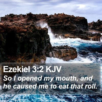 Ezekiel 3:2 KJV Bible Verse Image