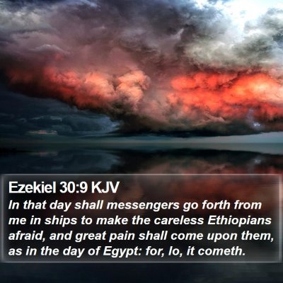 Ezekiel 30:9 KJV Bible Verse Image