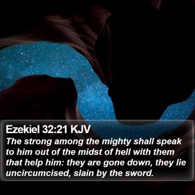 Ezekiel 32:21 KJV Bible Verse Image