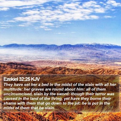 Ezekiel 32:25 KJV Bible Verse Image